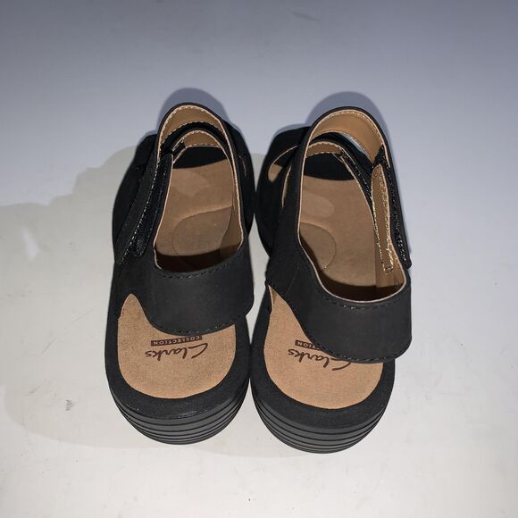 Clarks Sandals Womens Size 7.5 Black Reedly Juno Wedge Platform Comfort Leather - Picture 6 of 10
